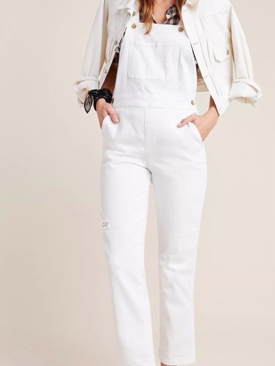 Anthropologie Denim - Anthropologie Pilcro and the Letterpress White Denim Overalls